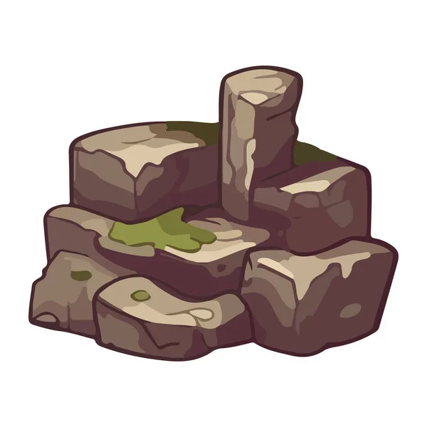 Steine Mit Seidenem Natursymbol Isoliert — Stockvektor