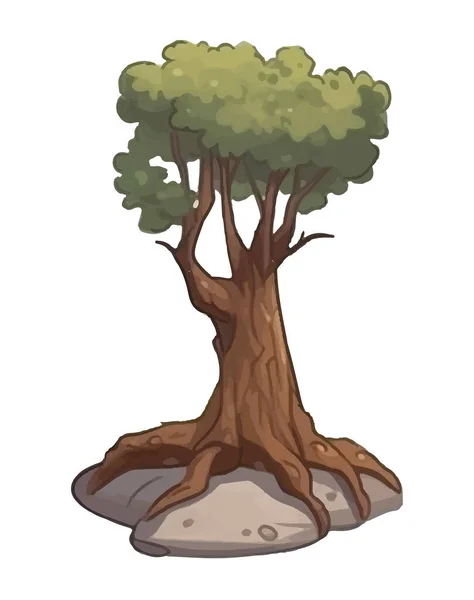 수목의 성장은 자연의 유기적 고립을 상징한다 — 스톡 벡터