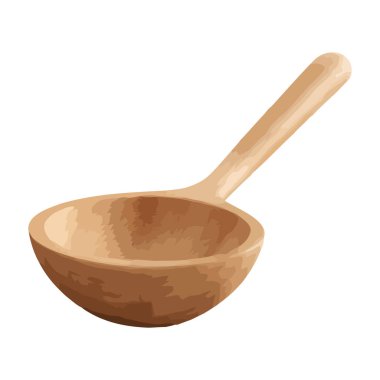 Ahşap kaşık yemek ikonu izole