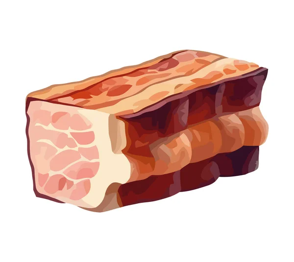 Bife Porco Grelhado Ícone Refeição Fresco Delicioso Isolado — Vetor de Stock