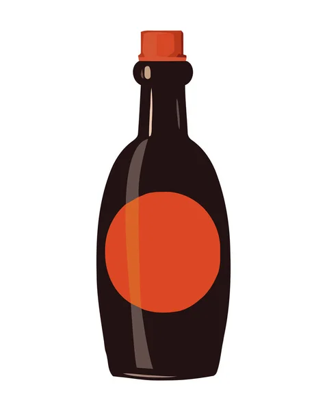 Ilustracja Etykiety Butelki Wina Izolowane Tło Wektora Ikona Izolowane — Wektor stockowy