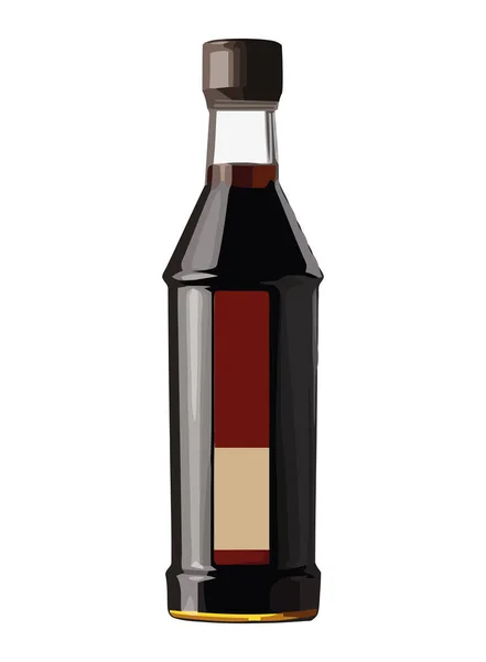 Transparent Bottle Full Fresh Whiskey Icon Isolated — Stock Vector