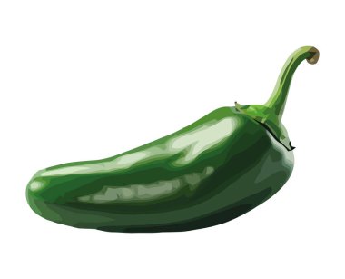 Taze kırmızı biber, olgun ve baharatlı ikon izole edilmiş.