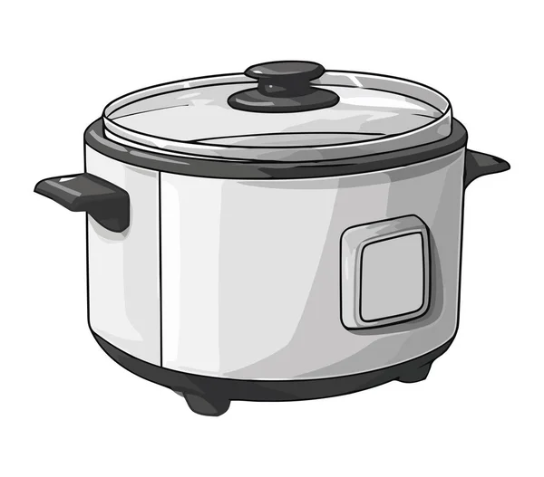 Stainless Steel Saucepan Lid Boiling Stew Icon Isolated — Stock Vector