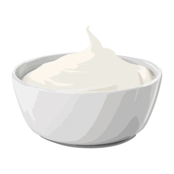 Fresh Organic Gourmet Whipped Cream Icon Isolated — Stock Vector
