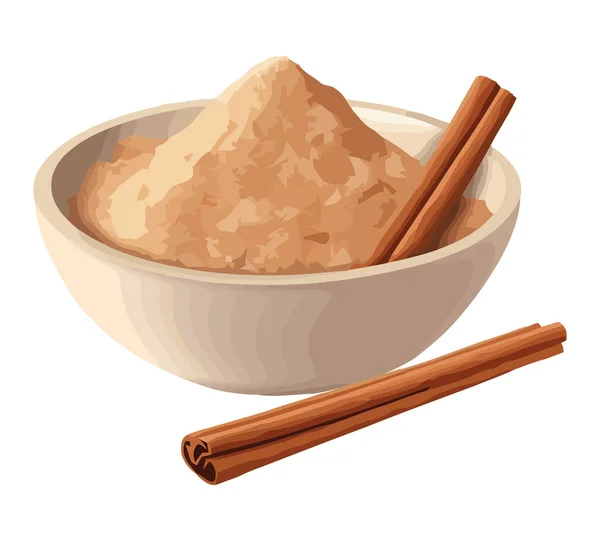 Healthy Gourmet Seasoning Cinnamon Icon Isolated — Stock Vector