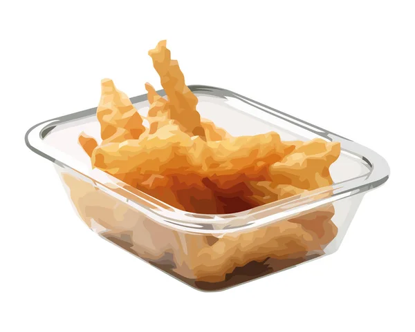 Frische Gourmet Mahlzeit Container Gesunde Ernährung Ikone Isoliert — Stockvektor