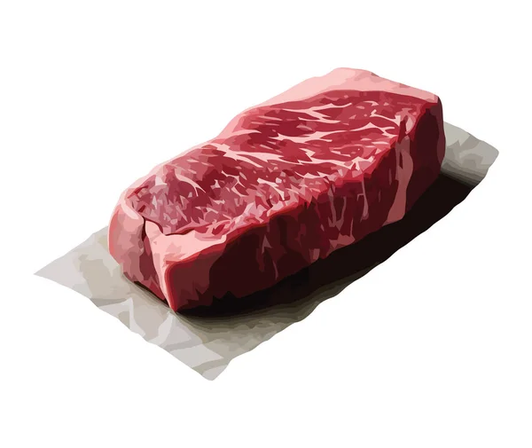 Vers Biefstuk Van Biefstuk Een Gastronomisch Lunchicoon Geïsoleerd — Stockvector