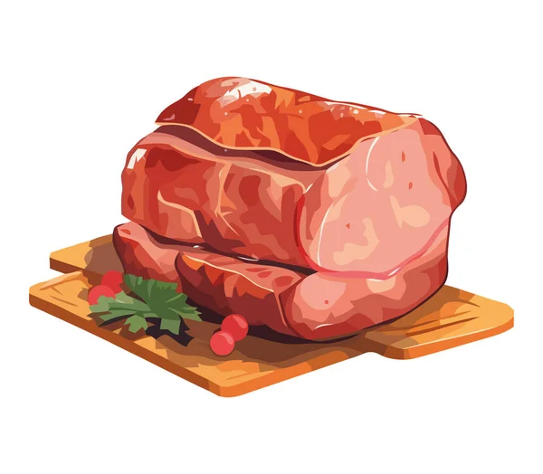 Filet Porc Fraîchement Grillé Une Icône Gourmande Délice Isolé — Image vectorielle