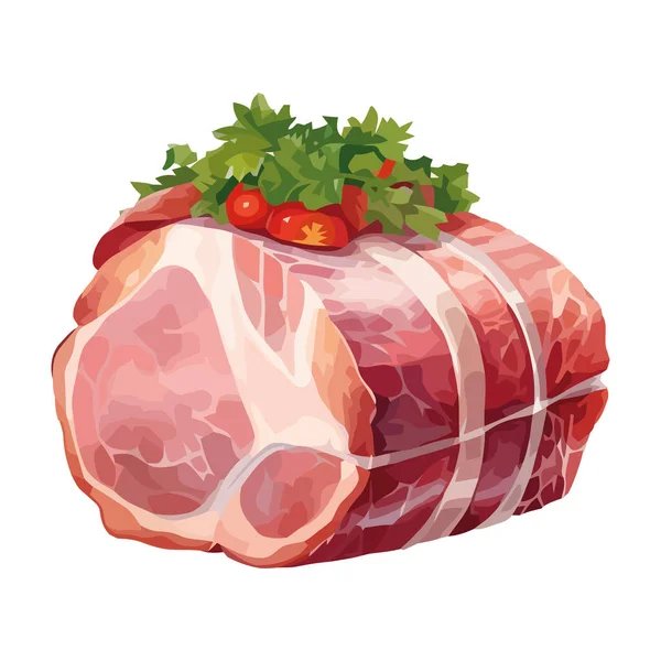 Frisches Schweinefilet Gourmet Perfektion Gekocht — Stockvektor