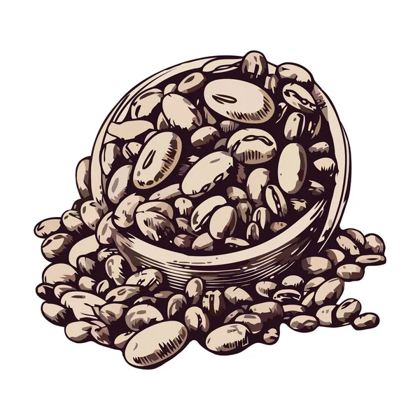 Icono Ilustración Grano Café Orgánico Aislado — Vector de stock