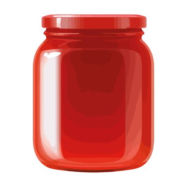 Cam kavanozda taze organik meyve reçelleri izole edilmiş.