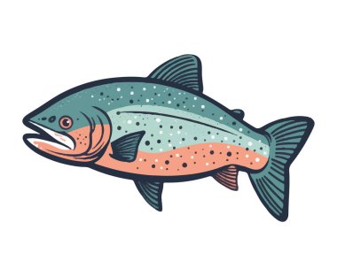 Taze deniz ürünleri, alabalık, izole edilmiş balık avı.