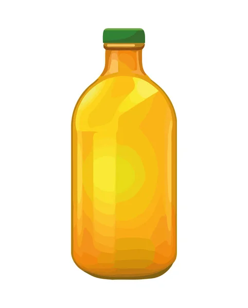 Transparante Glazen Fles Met Bio Drank Icoon Geïsoleerd — Stockvector
