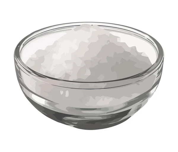 透明ガラスボウル 塩分離アイコン付き — ストックベクタ
