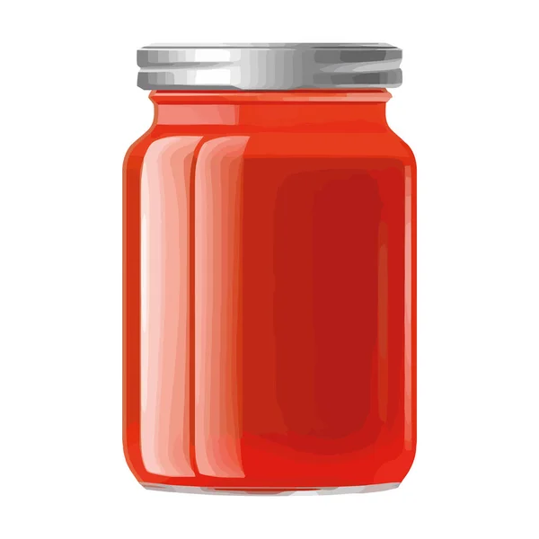 Fresh Organic Preserves Glass Jar Icon Isolated — Stock Vector