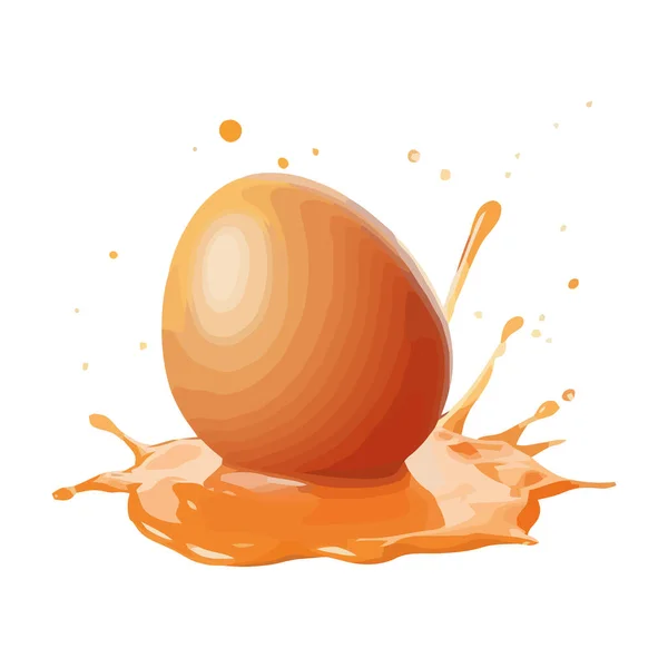 Splashing Egg Liquid Design Icon Isolated — Stock Vector