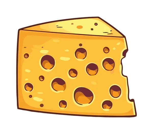 新鮮なグルメ乳製品スライス 健康的なチーズアイコン孤立 — ストックベクタ