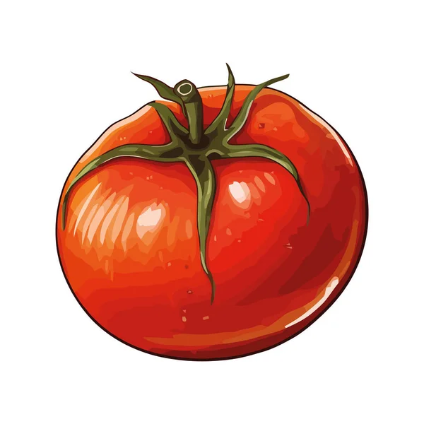 Frische Bio Tomate Ikone Isoliert — Stockvektor