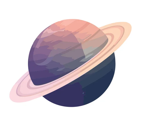 Saturn Space Planète Icône Isolée — Image vectorielle