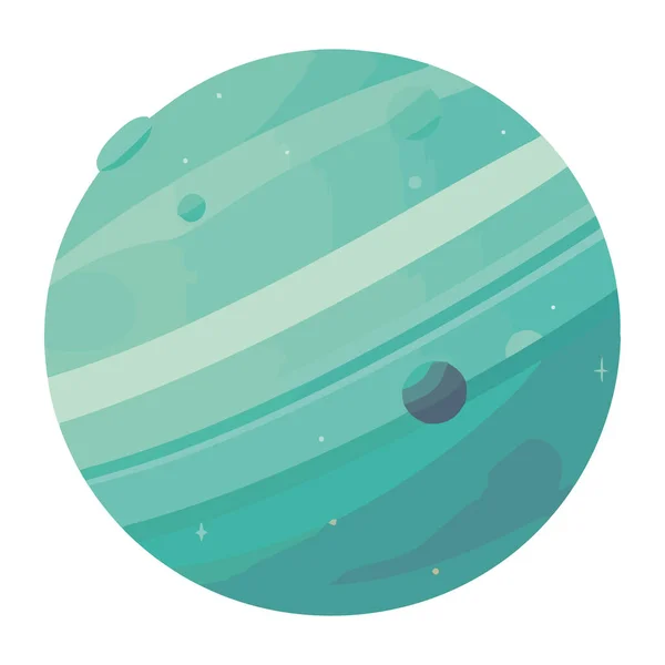 Espace Extérieur Planète Verte Icône Isolé — Image vectorielle