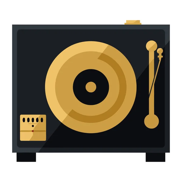 Retro Disk Zlatý Izolované Ikoně Konzole — Stockový vektor