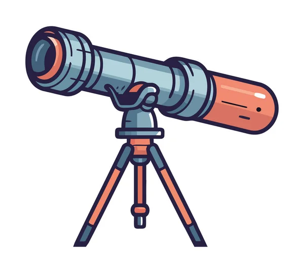 stock vector Discover the galaxy with a hand held telescope isolated