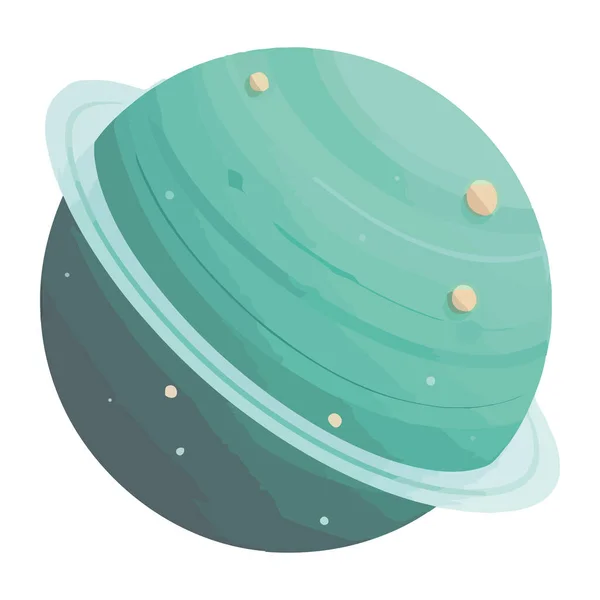 Espaço Exterior Verde Saturno Planeta Isolado —  Vetores de Stock
