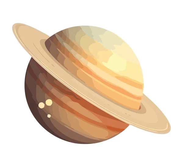 Beige Space Outer Planet Icon Isolated — Stock Vector