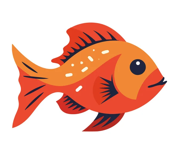 Goldfish Swimming Underwater Isolated — Stock Vector