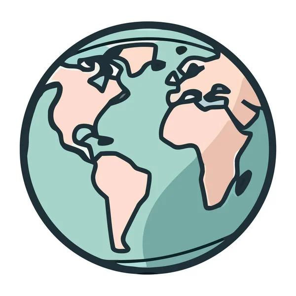 Planète Terre Avec Continents Isolés — Image vectorielle