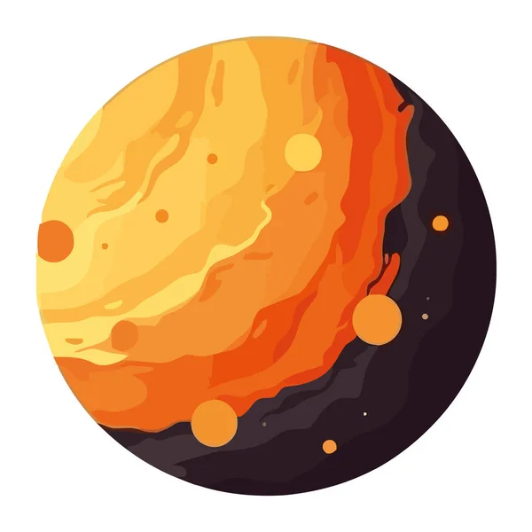 宇宙外オレンジ色の惑星のアイコンは — ストックベクタ
