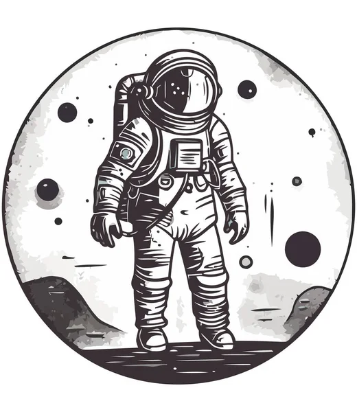 Астронавт Космічному Всесвіті Ізольована Ікона — стоковий вектор