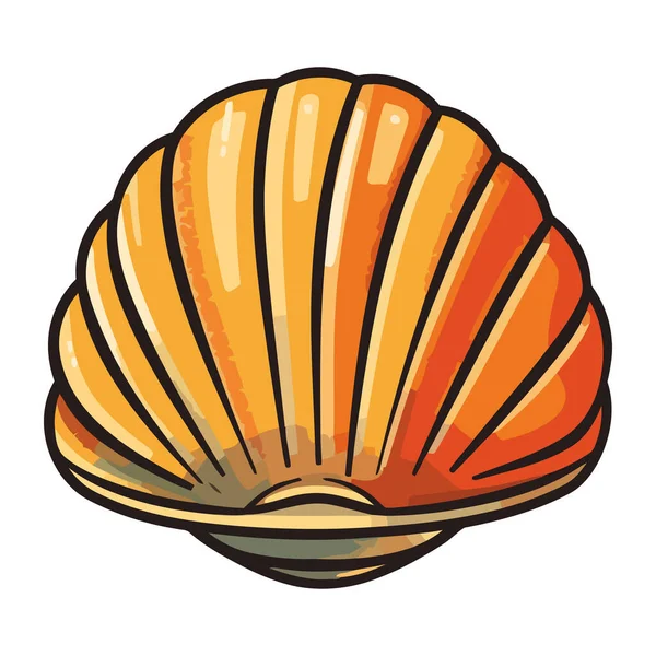 Seashell Símbolo Vacaciones Verano Aislado — Vector de stock