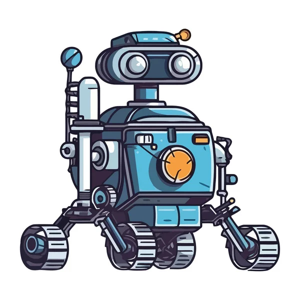 Futurystyczny Robot Symbolem Postępu Przemyśle Maszynowym Izolowane — Wektor stockowy