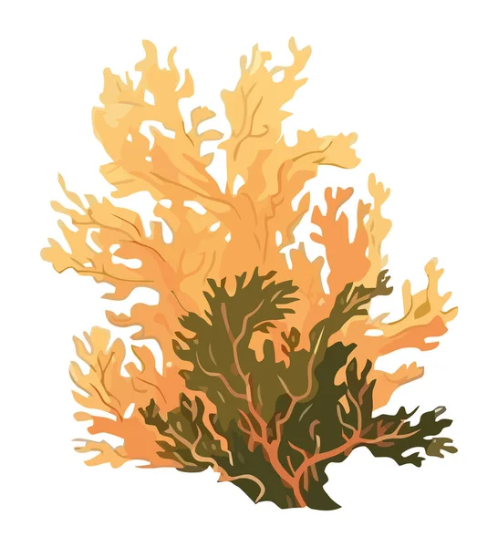 stock vector Underwater reef decorated with multi colored seaweed isolated