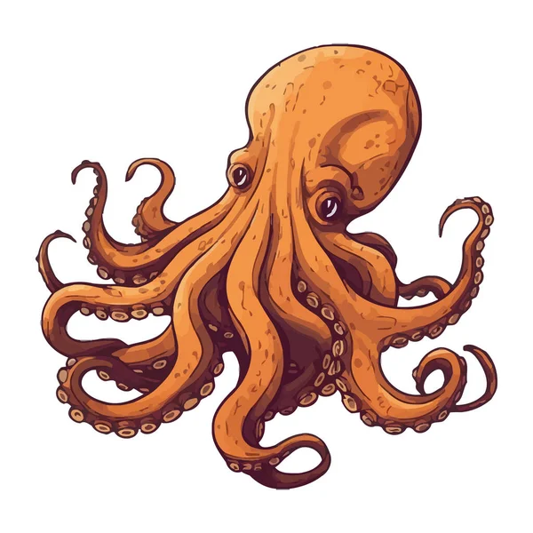 Leuke Octopus Perfect Voor Zeevruchten Geïsoleerd — Stockvector