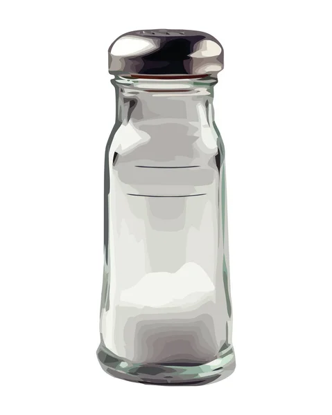 Transparent Glass Bottle Salt Shaker Icon Isolated — Stock Vector