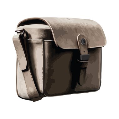 Seyahat macerası sırt çantası, deri zarafet simgesi izole