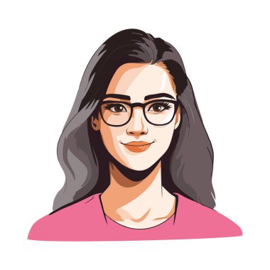 Gülümseyen iş kadını Avatar izole edilmiş bir simge