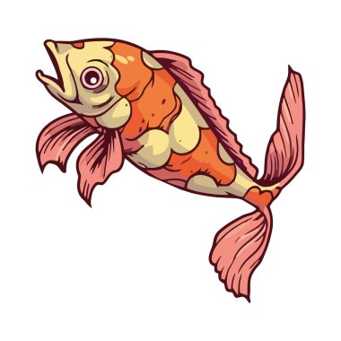 Süslü sualtı dünyasında yüzen balıklar izole edilmiş.