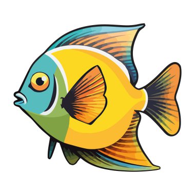 Balık su hayvanları ikonu izole halde yüzer