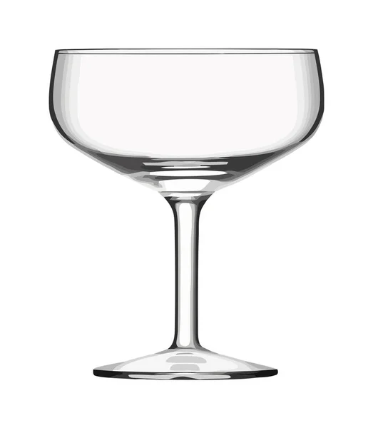 空のワイングラスは 孤立した壊れやすい優雅さのアイコンを反映 — ストックベクタ
