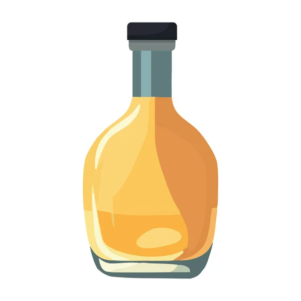 Vinflaska Ikon Med Transparent Vätska Bakgrund Ikon Isolerad — Stock vektor