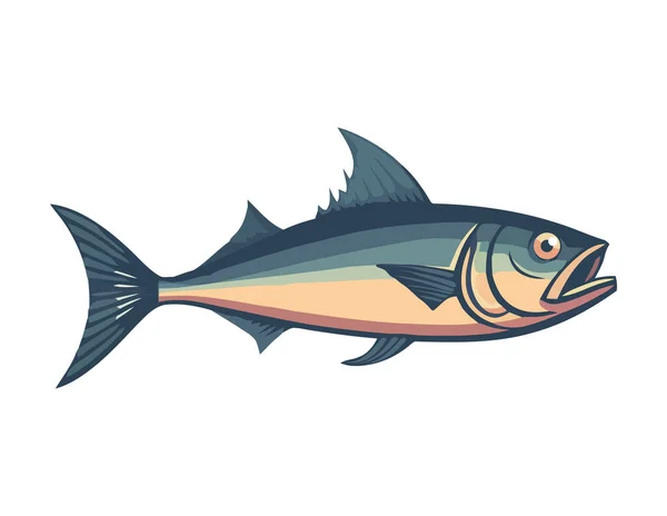 Fresh Fish Animal Sea Icon Isolated — Stock Vector