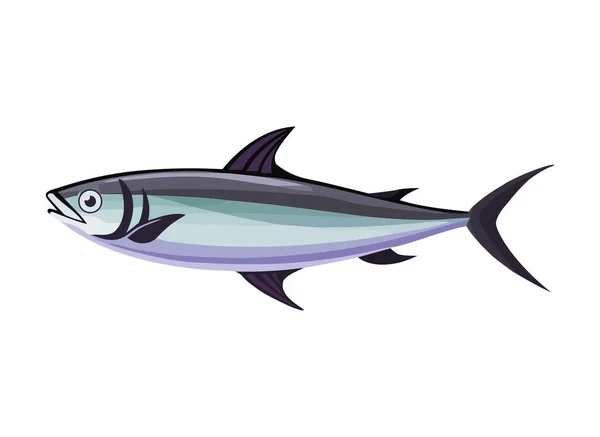 Roztomilé Ryby Mořská Ikona Design Izolované — Stockový vektor
