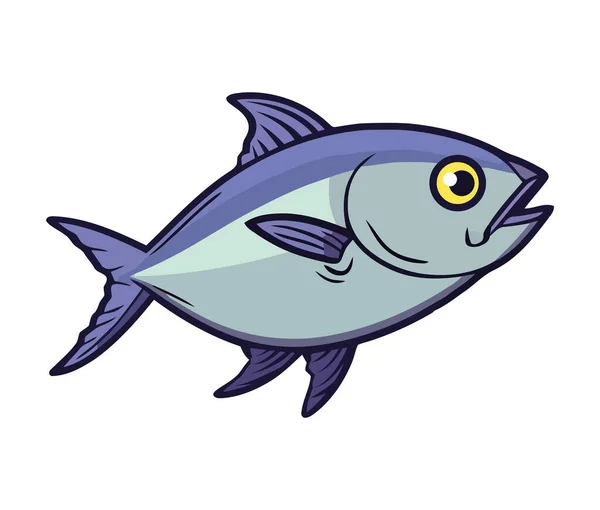 Unterwasser Fisch Tier Kreatur Symbol Isolierte Design — Stockvektor