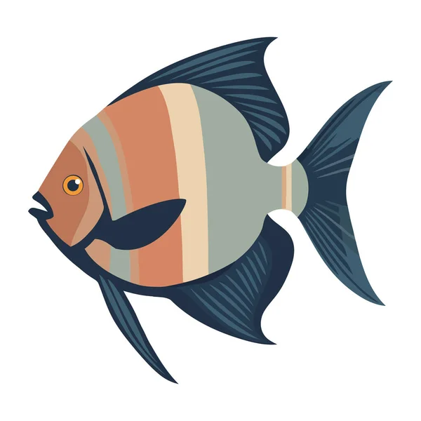 Schwimmende Fische Der Natur Unterwasser Dekoration Symbol Isoliert — Stockvektor