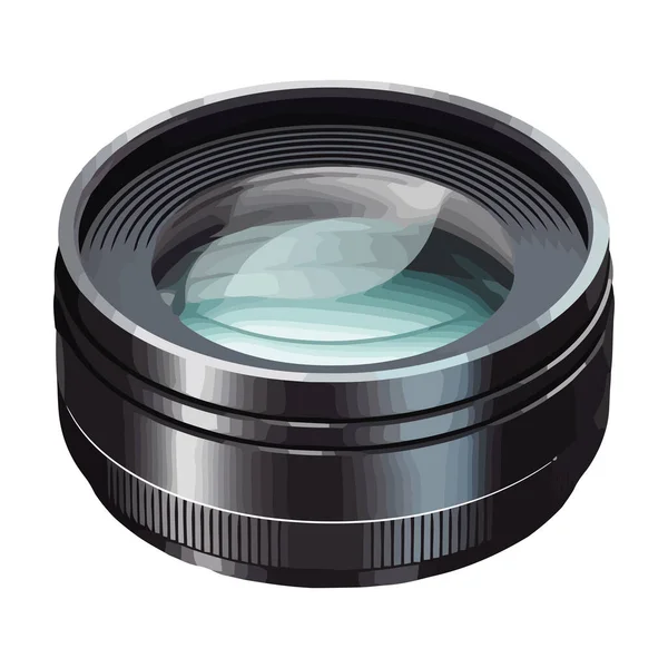 Zoom Lens Captures Close Image Eye Icon Isolated — Stock Vector