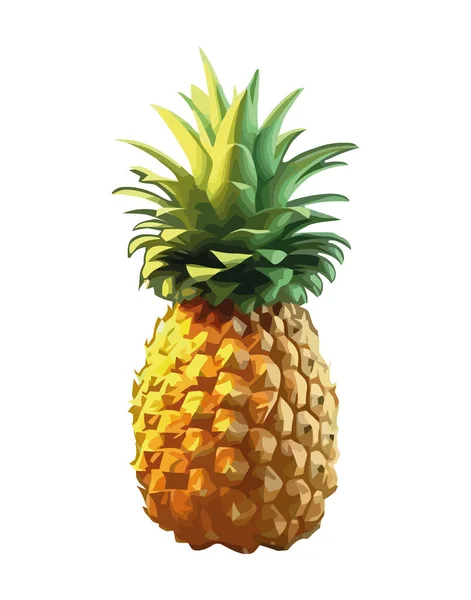 Fresh Pineapple Slice Ripe Juicy Snack Icon Isolated — Stock Vector
